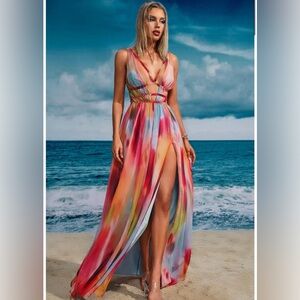 Bella Barnett Eileen printed maxi dress size medium